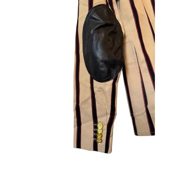 SMYTHE Duchess Striped Blazer US Size 6 Elbow Patches $795 MSRP Old Money - Picture 6 of 10